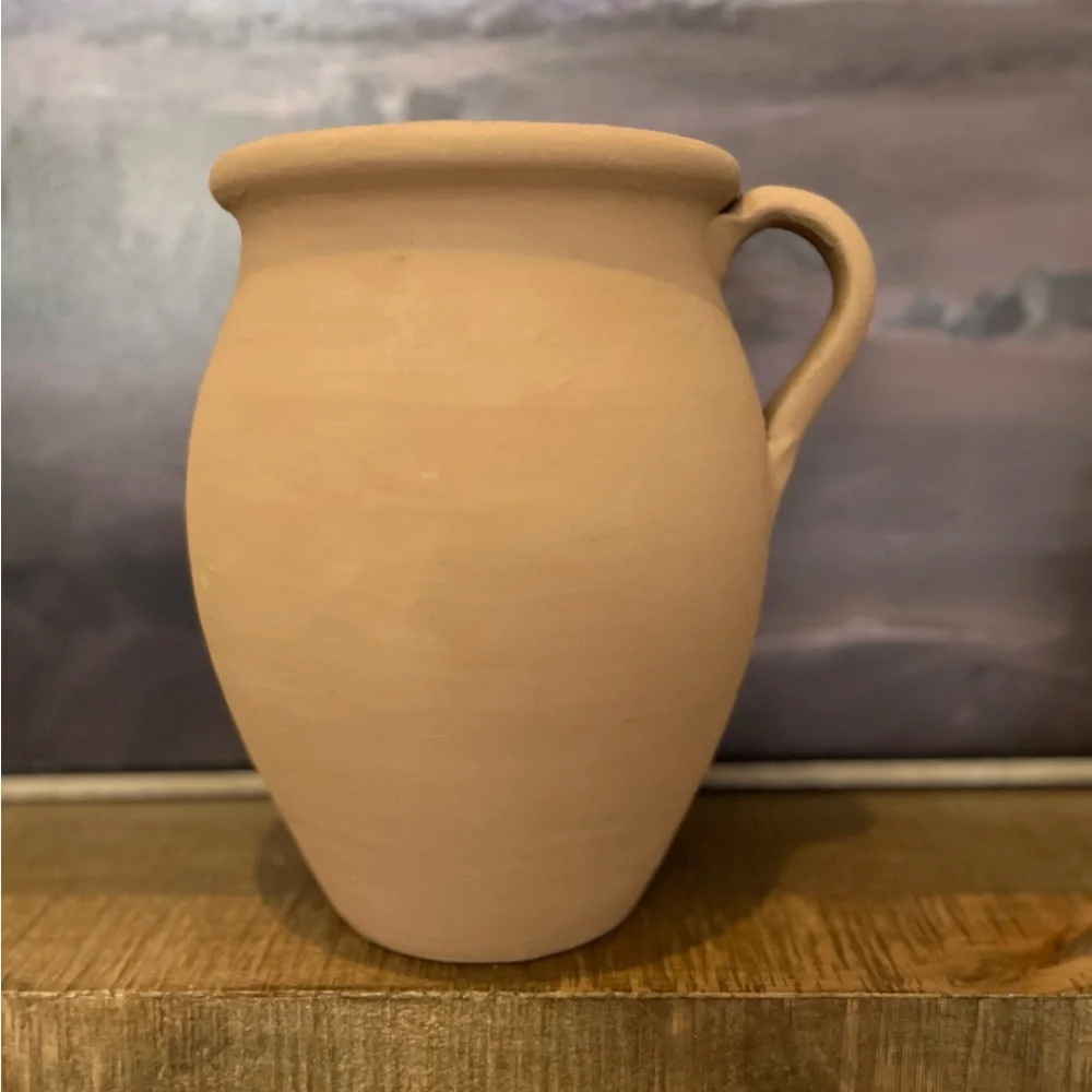 10 inch decorative terracotta painted jug vase modern organic
